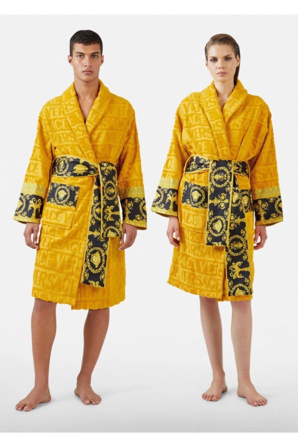 Versace Home Unisex Bathrobe Mustard - Swordslife