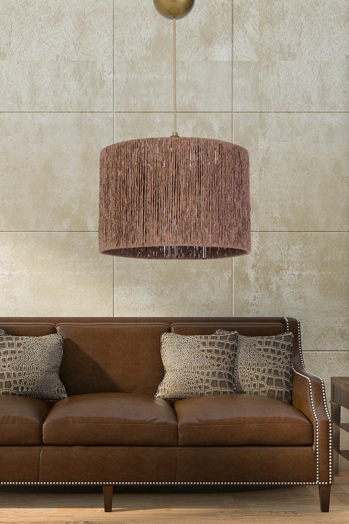 Roue Pendant Lamp Chandelier Brown