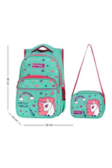 Licensed Mint Green Unicorn Pattern Primary School Bag And Lunch Box
