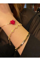 Women's Red Heart Zircon Bracelet - Swordslife