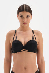 Black Fully Filled Underwire Lace Bra - Swordslife