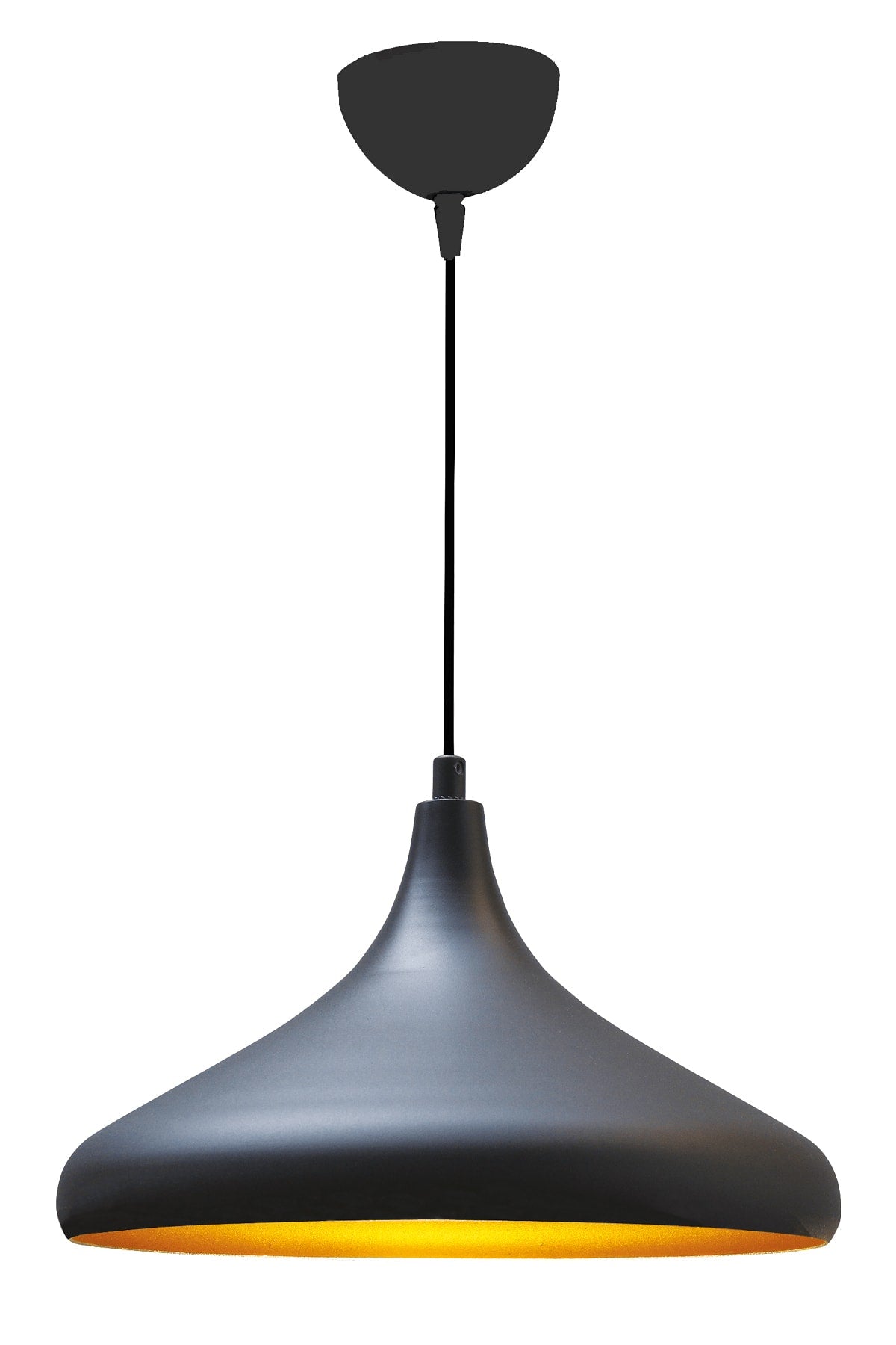 Nil Special Design Modern Metal Living Room Cafe-Kitchen Bedroom Black Inside Gold Single Pendant Lamp Chandelier