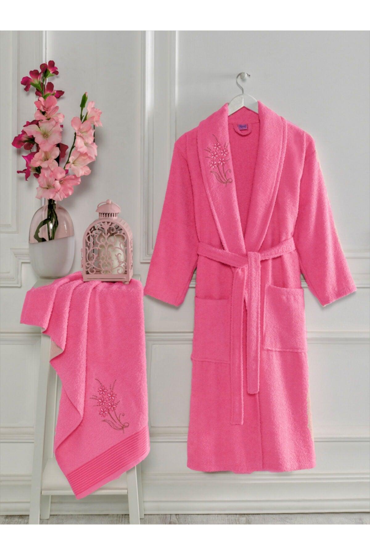 Set of 2 Cotton Embroidered Towel Bathrobes - Swordslife