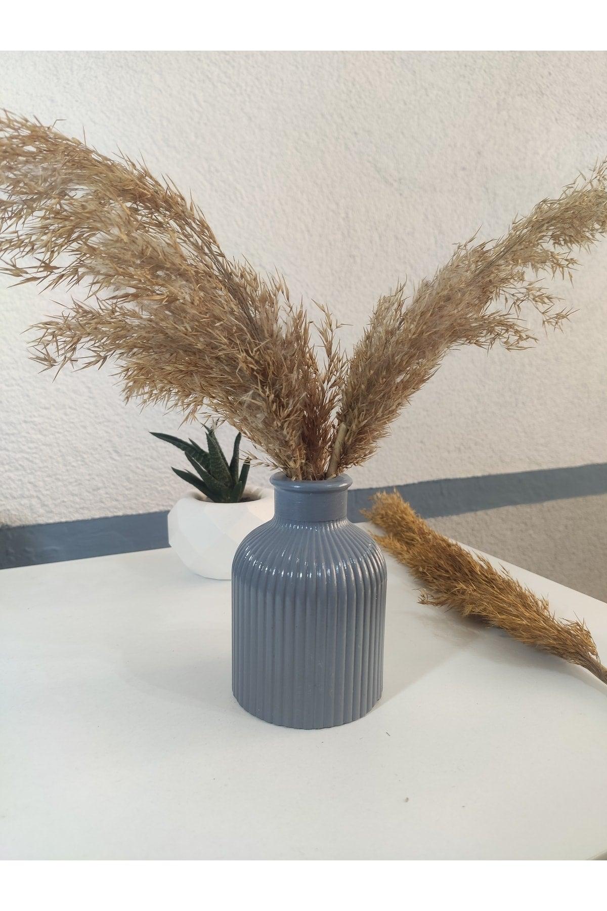 Vase Pampas, Artificial Flower And Dry Flower Vase, Line Pattern Vase - Swordslife