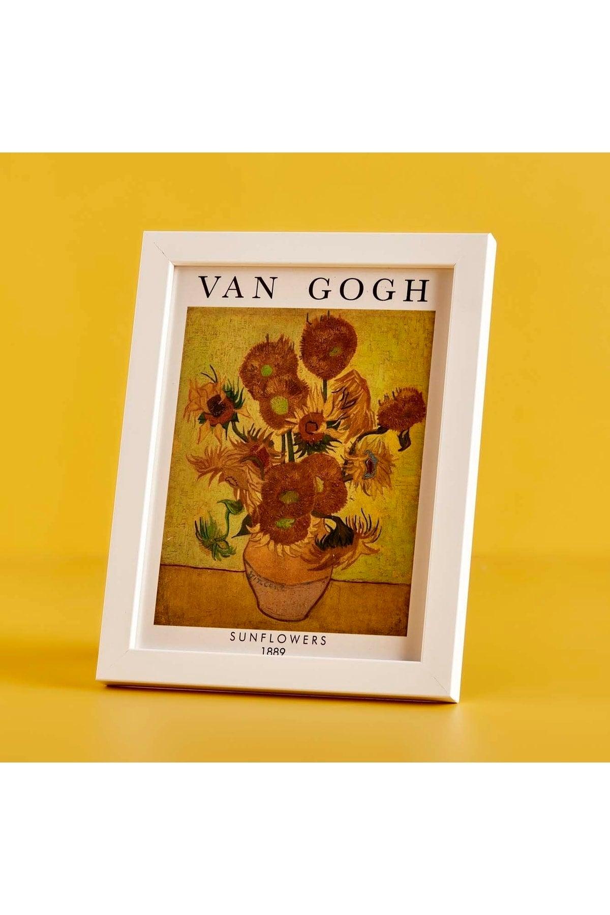 Van Gogh Sunflowers Frame White (18X24 CM) - Swordslife