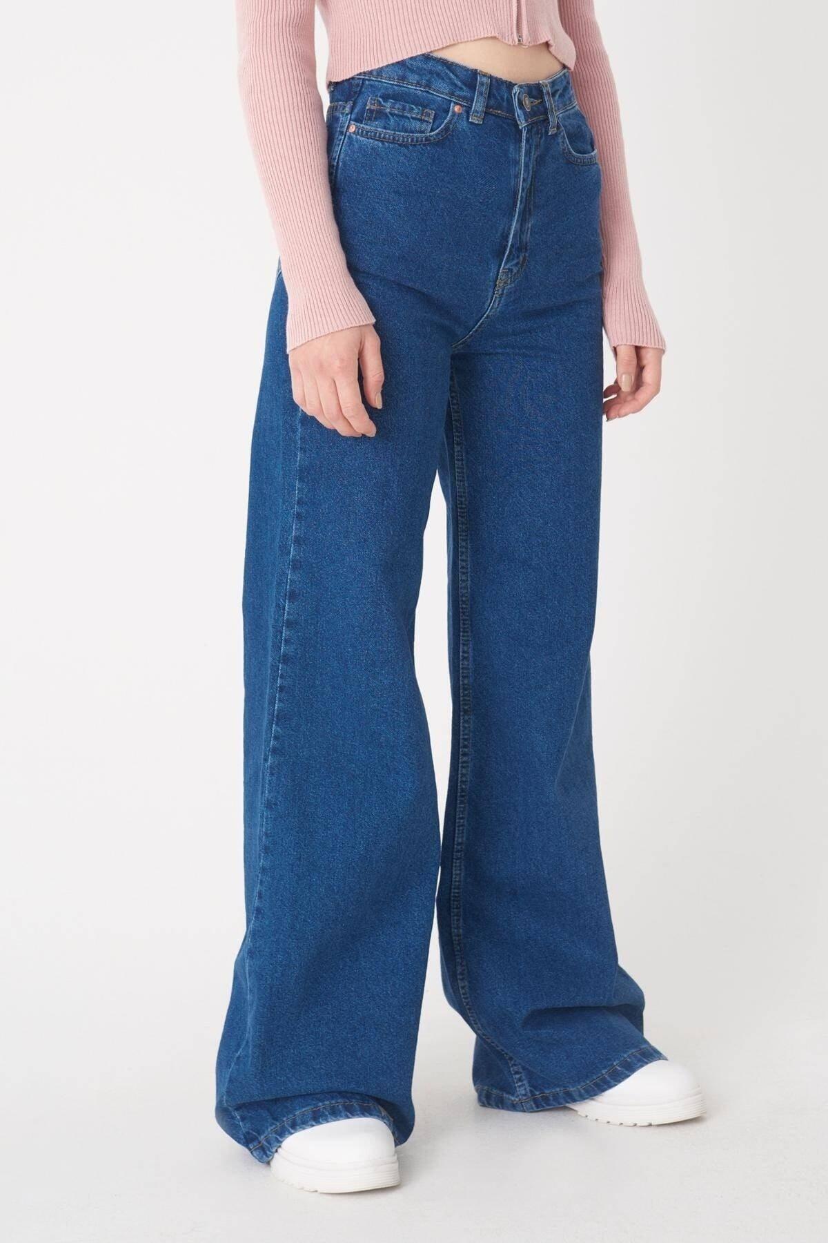 High Waist Wide Leg Jeans Pn12155 - Pnb - Swordslife