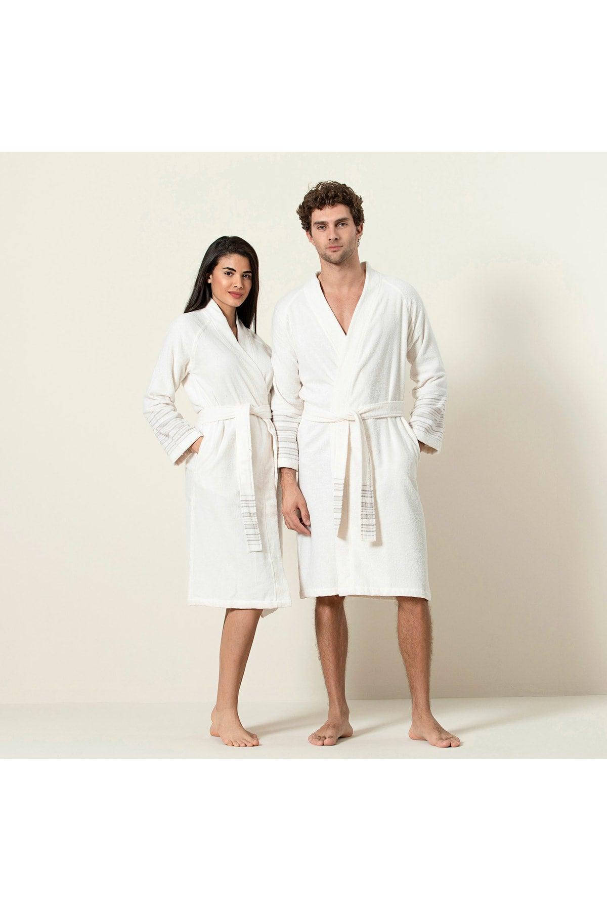 Deep Unisex Bathrobe Ecru/beige - Swordslife