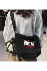 Hello Kitty Printed Unisex Black Messenger Bag