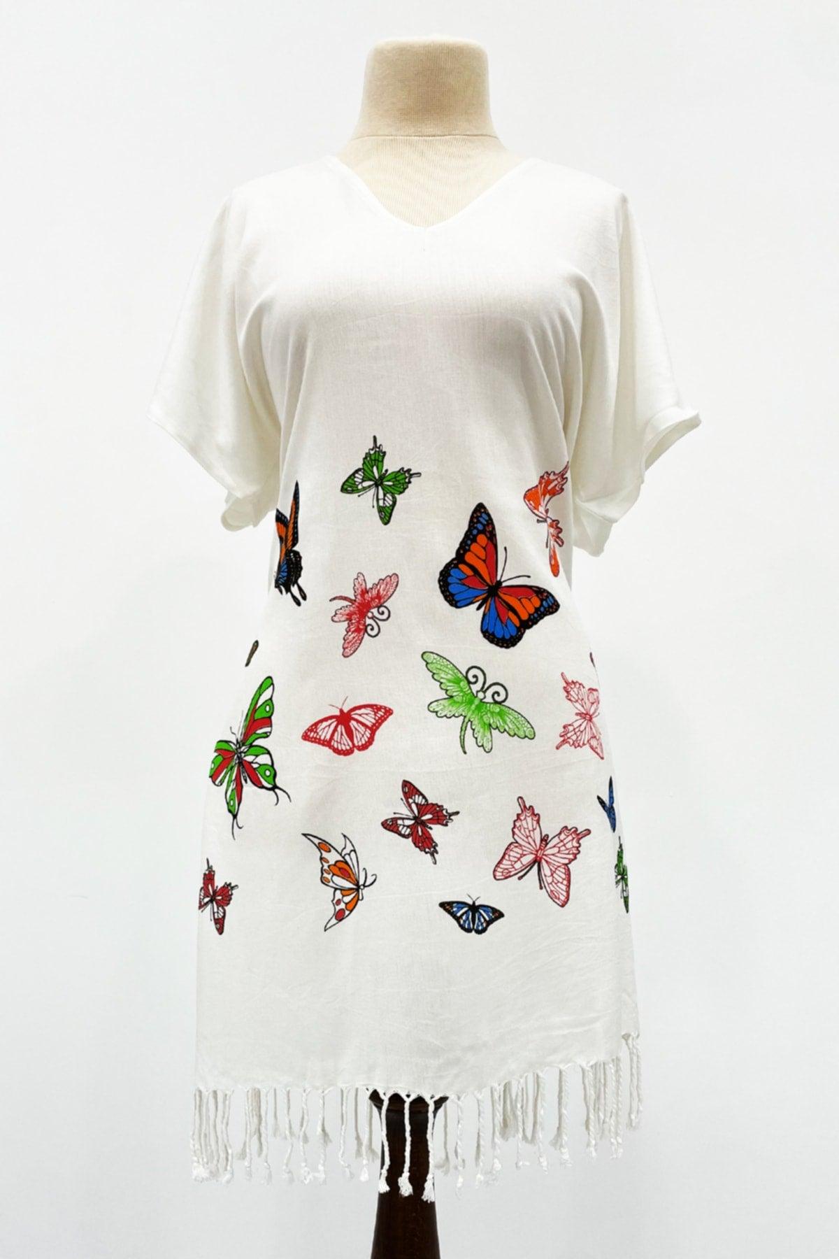 Peshtemal Dress Organic Cotton Butterfly Pattern - Swordslife