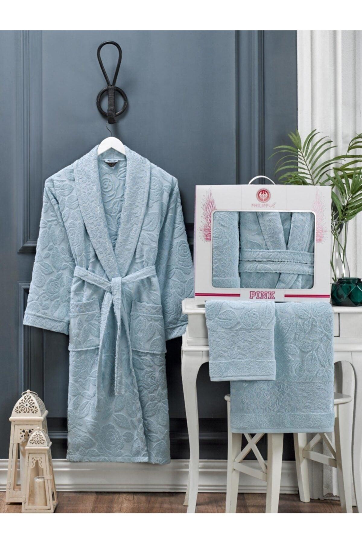 Women's Aqua Green Asian Curl Salyaka Bathrobe Set - Swordslife