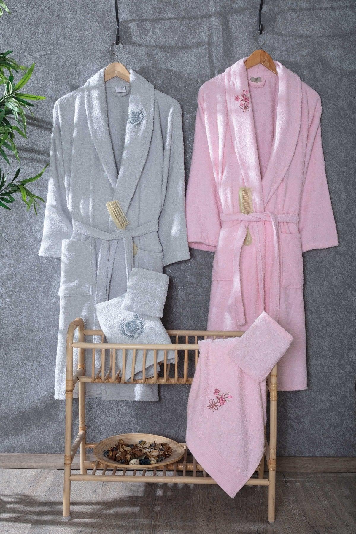 Lora 10 Piece Embroidered Bathrobe Set | Bathrobe | Bathrobe Set | Dowry set - Swordslife