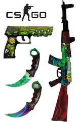 Wooden Cs - Go Ak47 Fire Snake Skin Covering Toy Set3