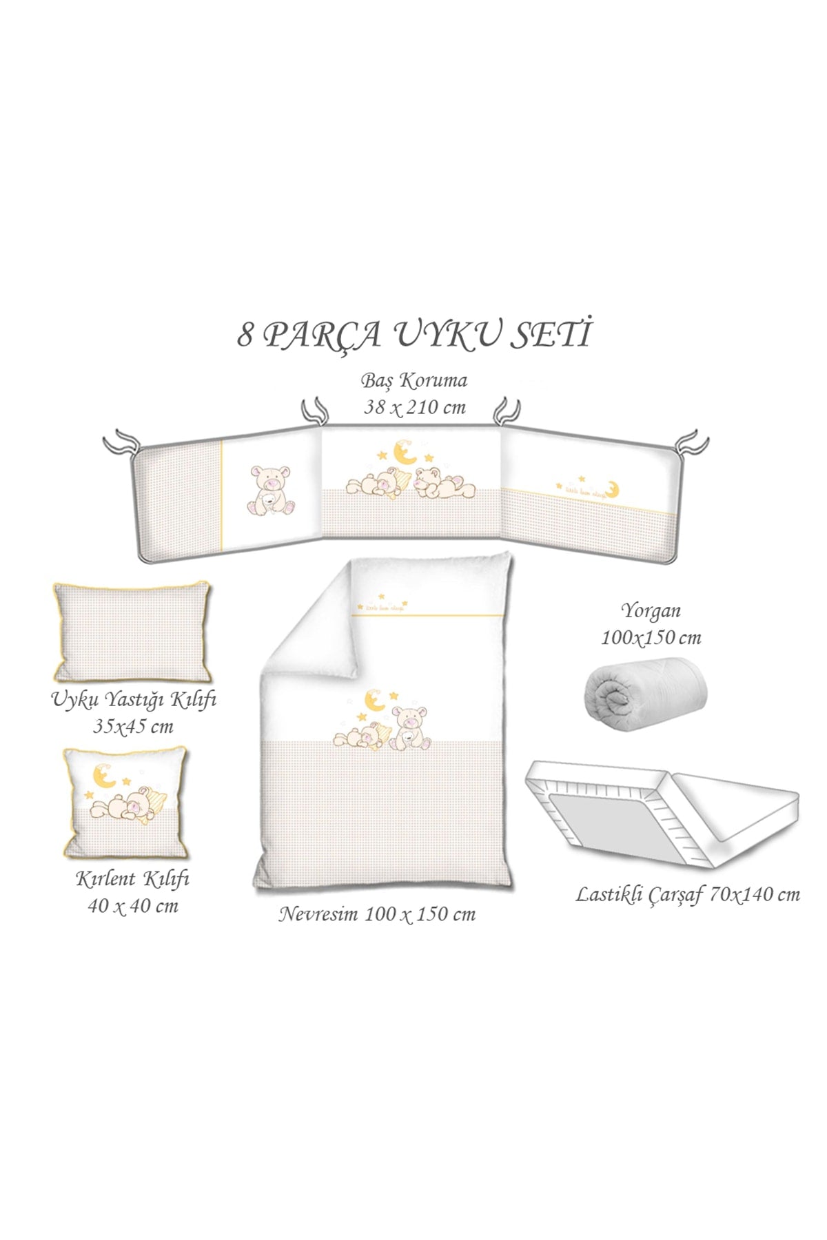 Unisex Baby Little Bear 100x150cm Sleeping Set