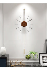 Gravity 40 Cm Gold, Modern Metal And Glass Design Wall Clock - Swordslife