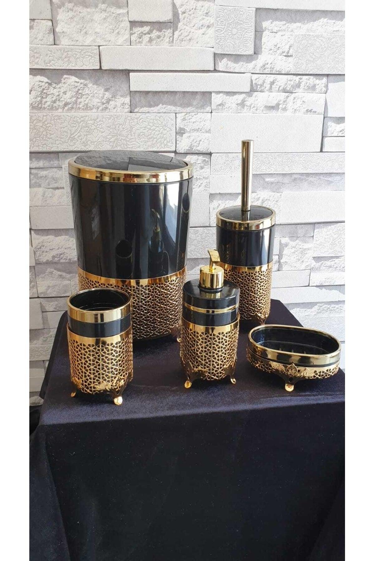 Asil Home 5 Pcs Lacquer Coated Gold Arched Bathroom Set - Swordslife