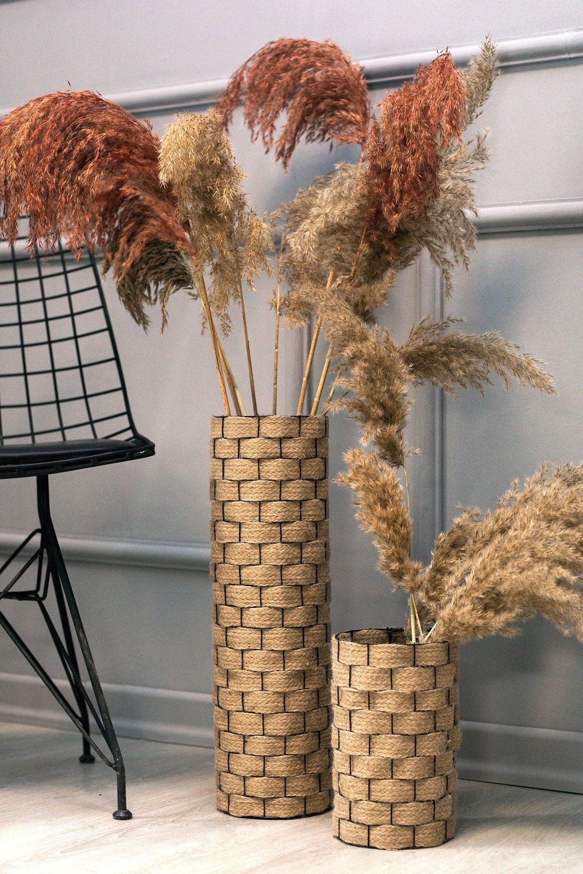 Metal Wire Mesh Braided Special Design Pampas Vase 2 Pcs - Swordslife