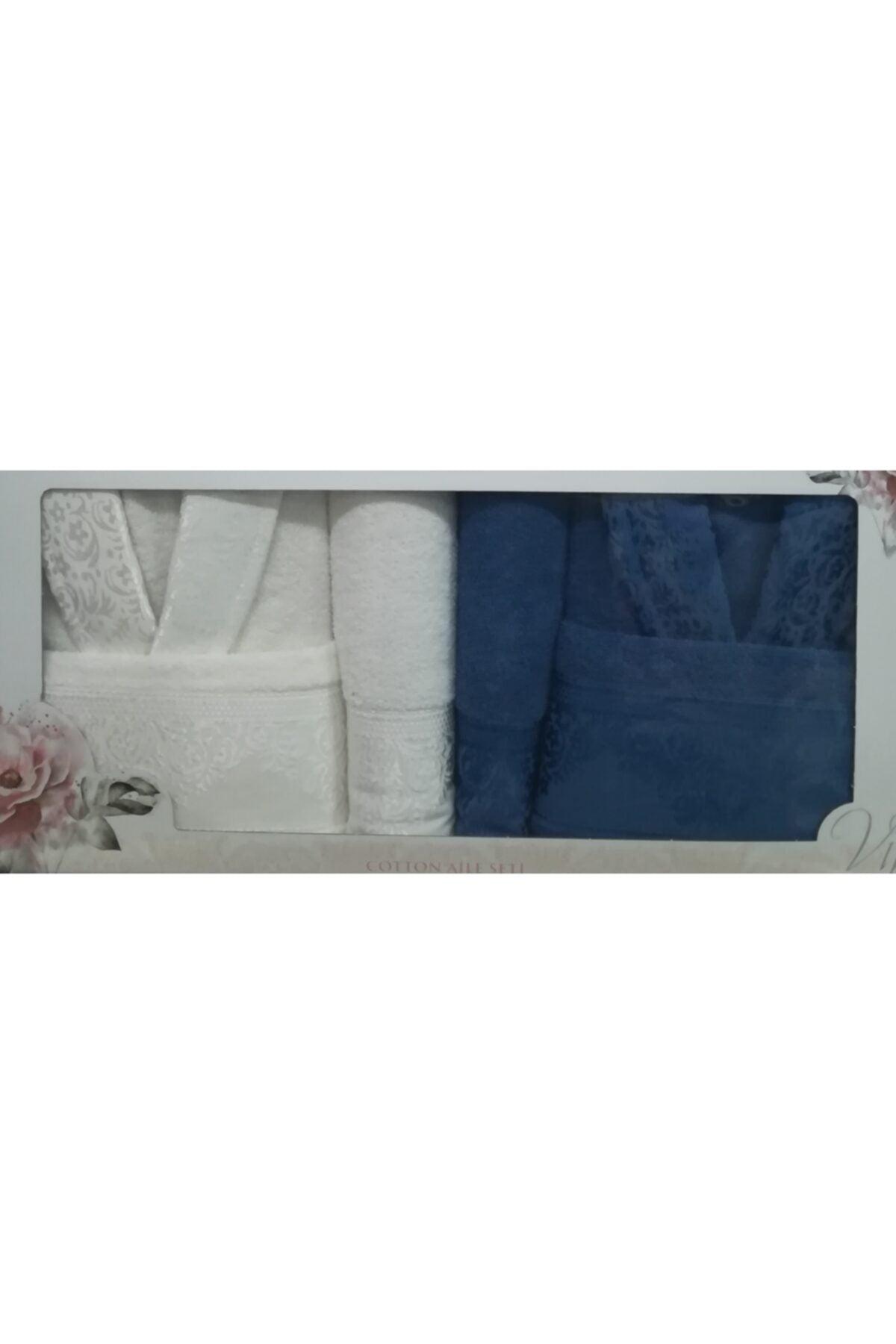 Family Set Navy & Cream Bathrobe - Swordslife