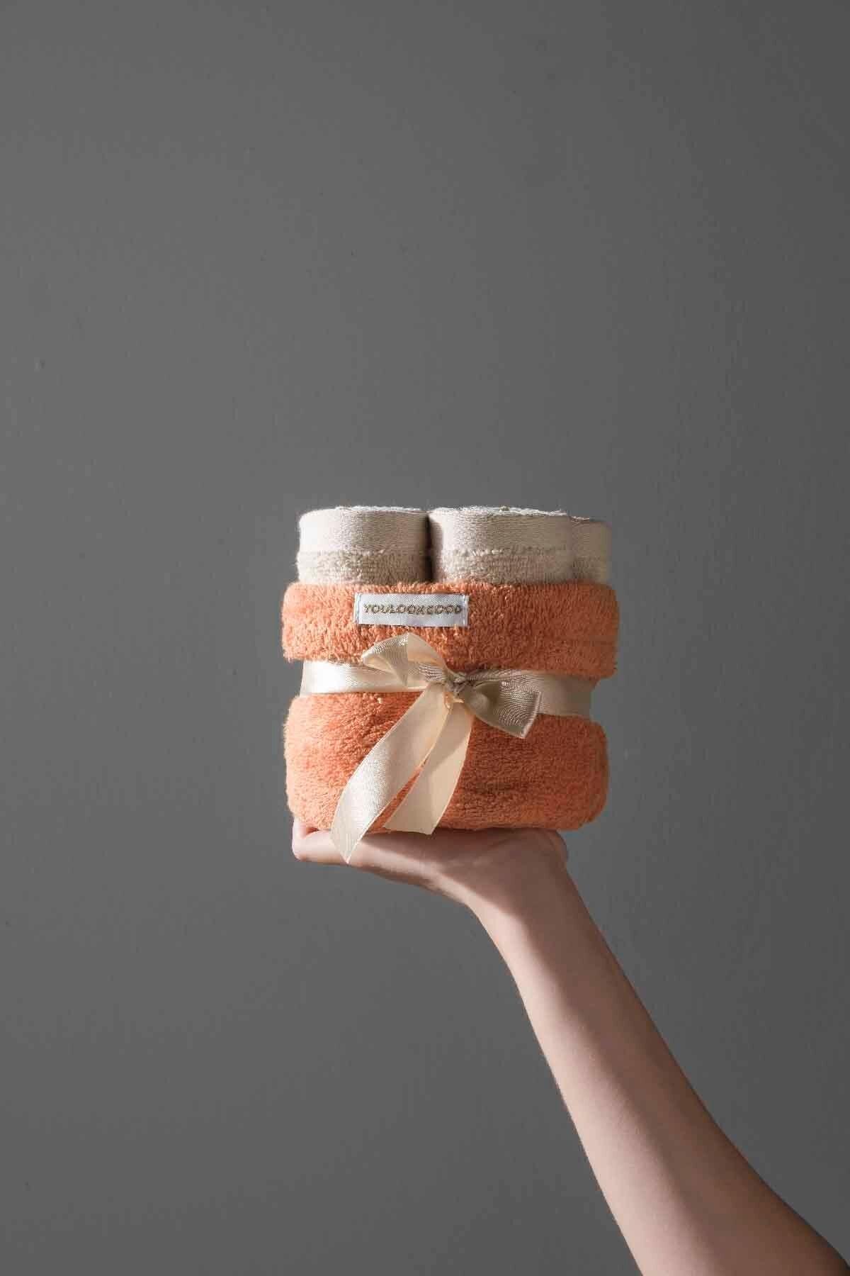Carmine Bouquet Desert Extra Soft Special Design Modern Guest Towel with Cotton Basket - Swordslife