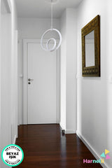 Hallway Living Room White Light Single LED Chandelier Gray