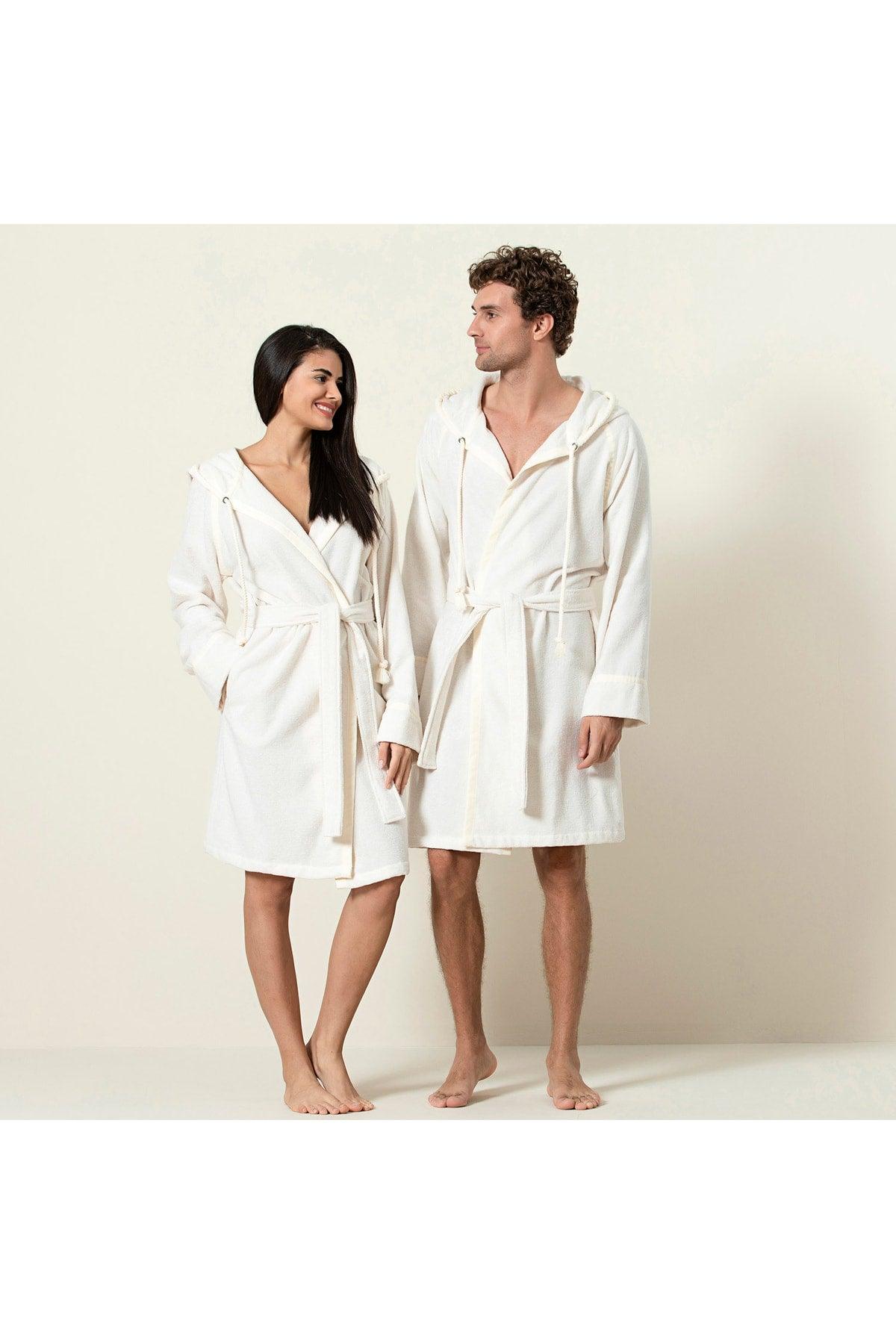 Ferme Unisex Bathrobe Ecru - Swordslife