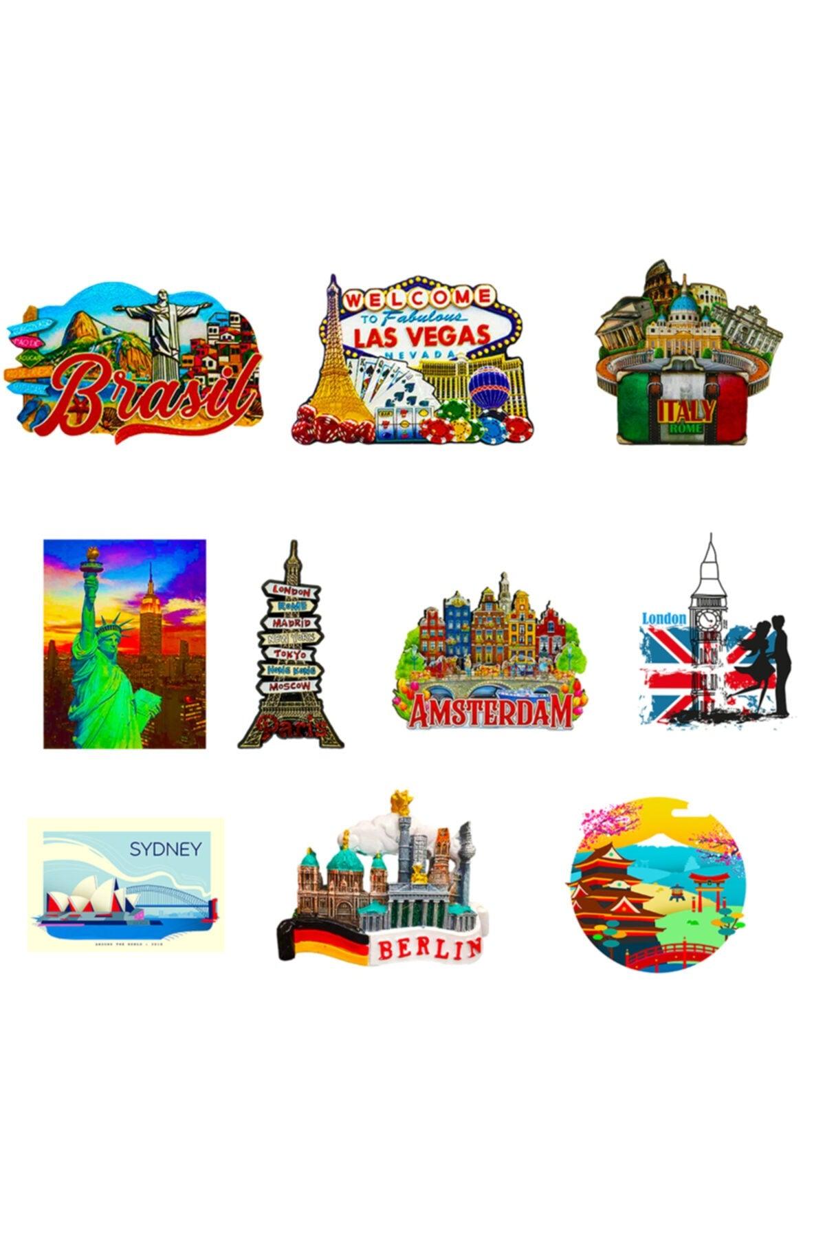 Fridge Magnet World Countries Set of 10 - Swordslife