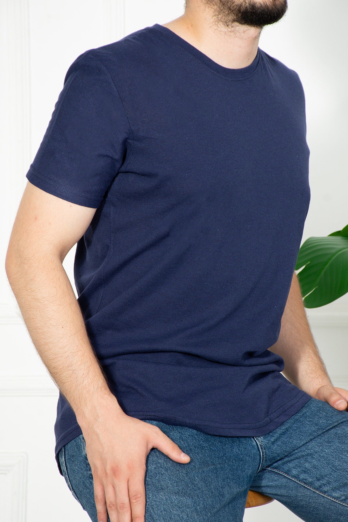 Navy Blue Men's Slim Fit Tshirt