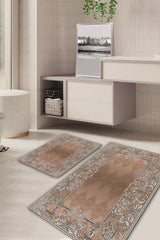 Classic Patterned Non-Slip Base Washable Set of 2 Bathroom Carpet Doormat Closet Set Kt-kzhk-84 - Swordslife