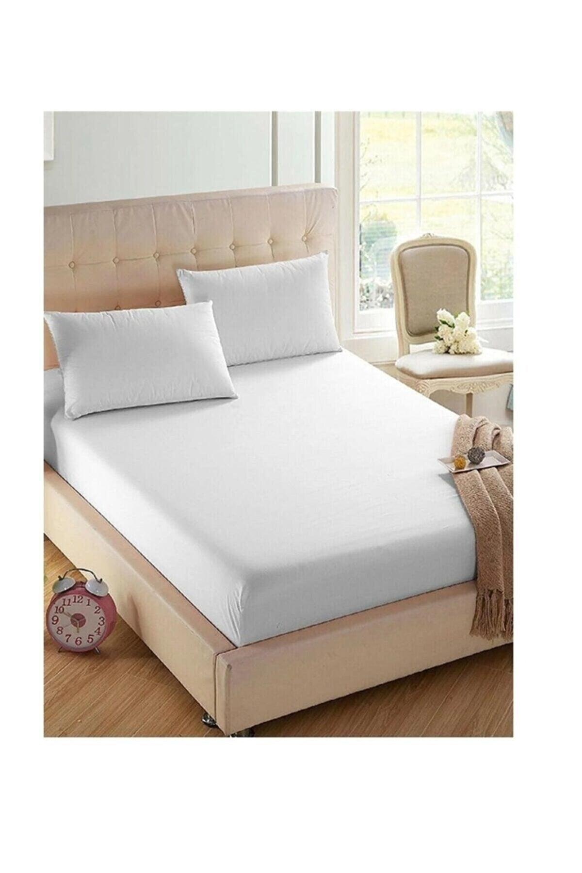 White Single Elastic Bed Sheet And Pillow Case - Swordslife