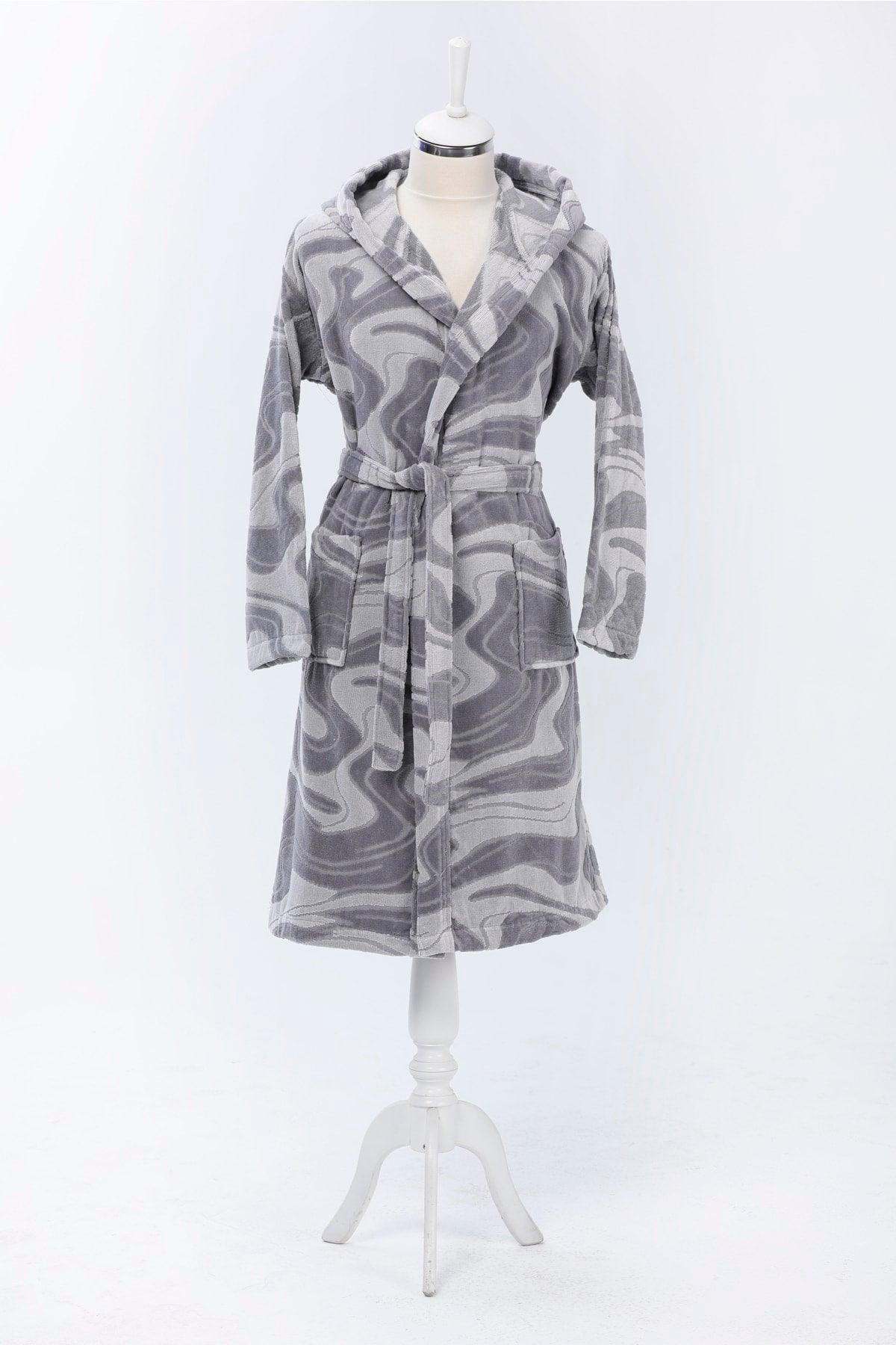 Marble Hooded Velvet Bathrobe Size L - Swordslife