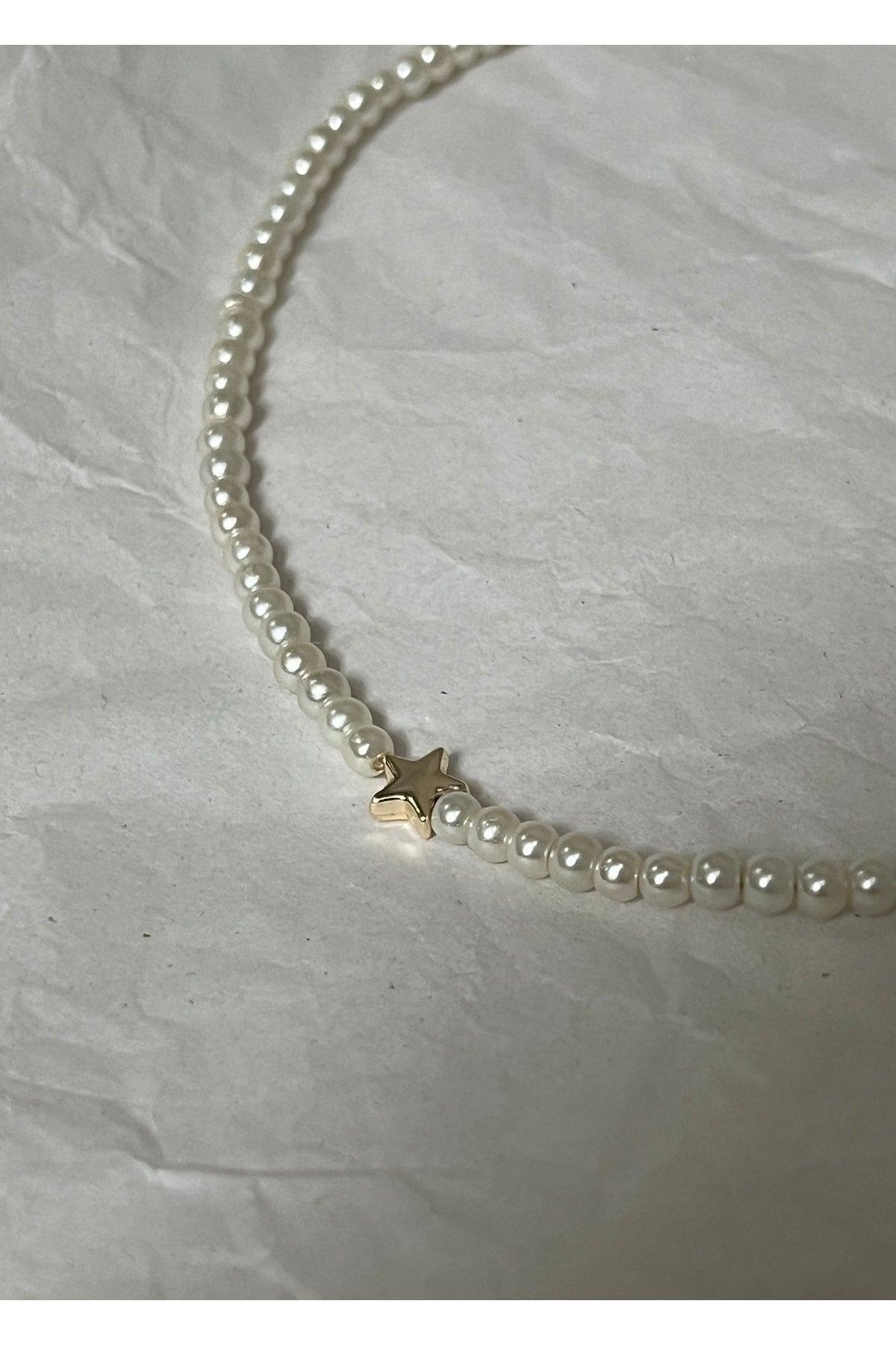 Pearl Gold Star Necklace - Swordslife