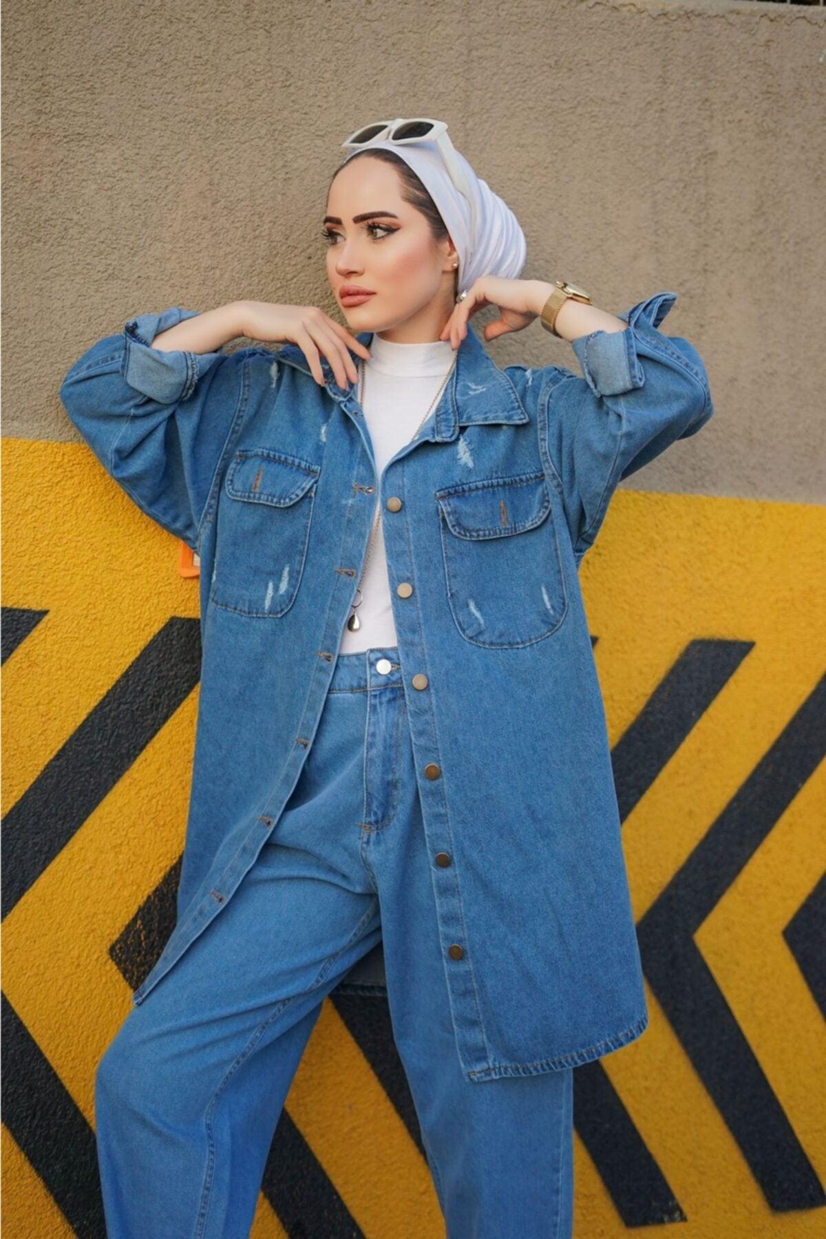 Women's Blue Denim Jacket - Swordslife