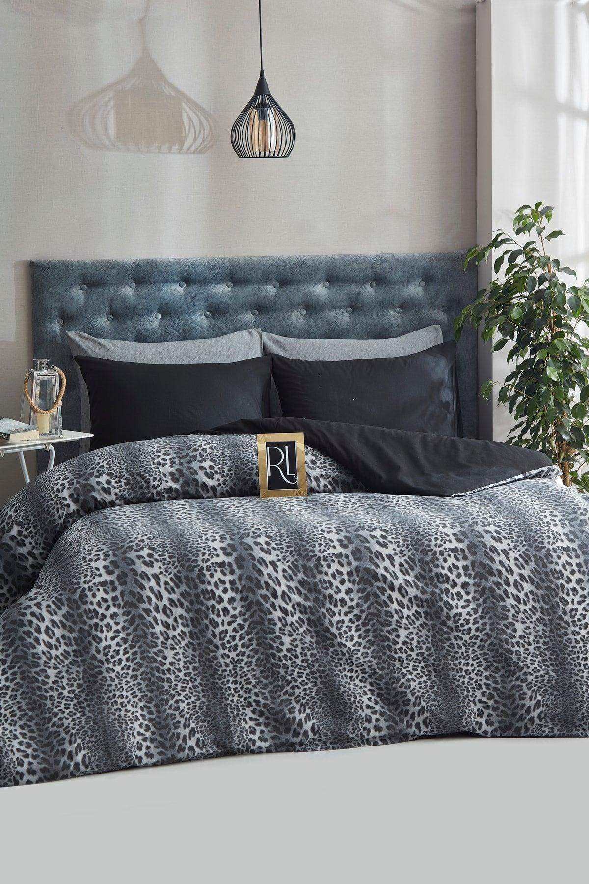 Leopard Black Cotton Single Duvet Cover Set - Swordslife