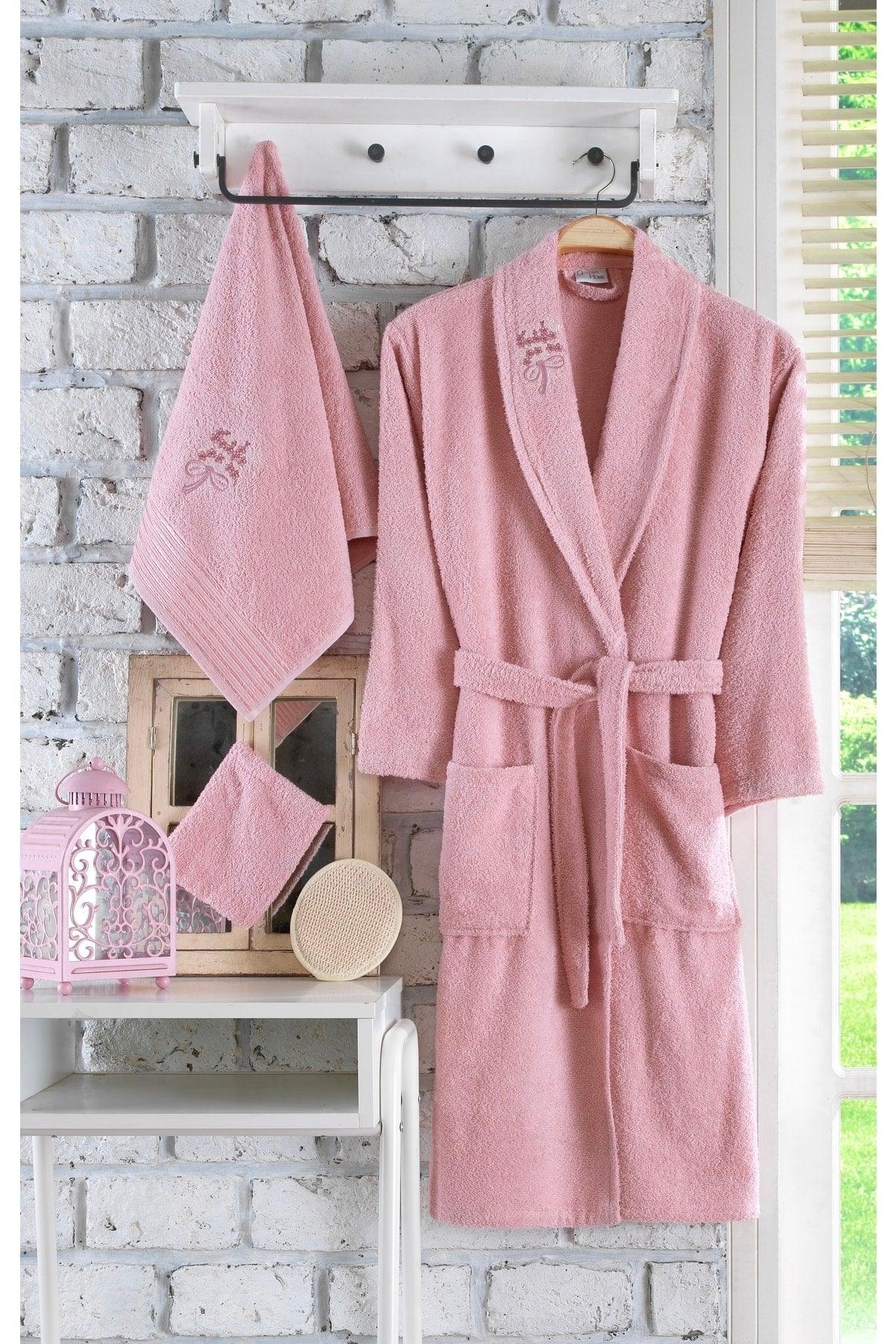 Ayla 5 Piece Single Embroidered Bathrobe Set | Bathrobe Set | Bathrobe | Dowry set - Swordslife