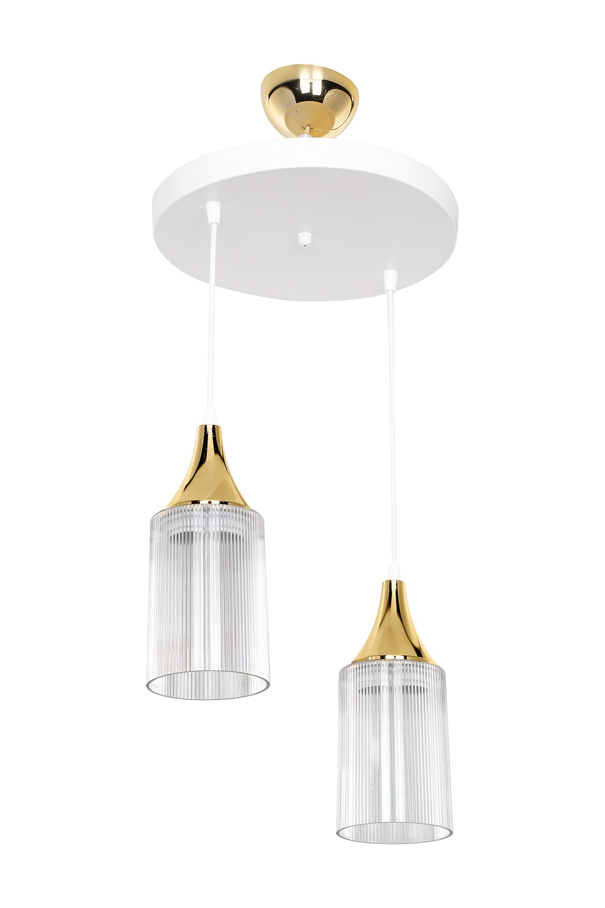 Aksel 2-Piece White Gold Kukali Living Room Kitchen Bedroom Chandelier