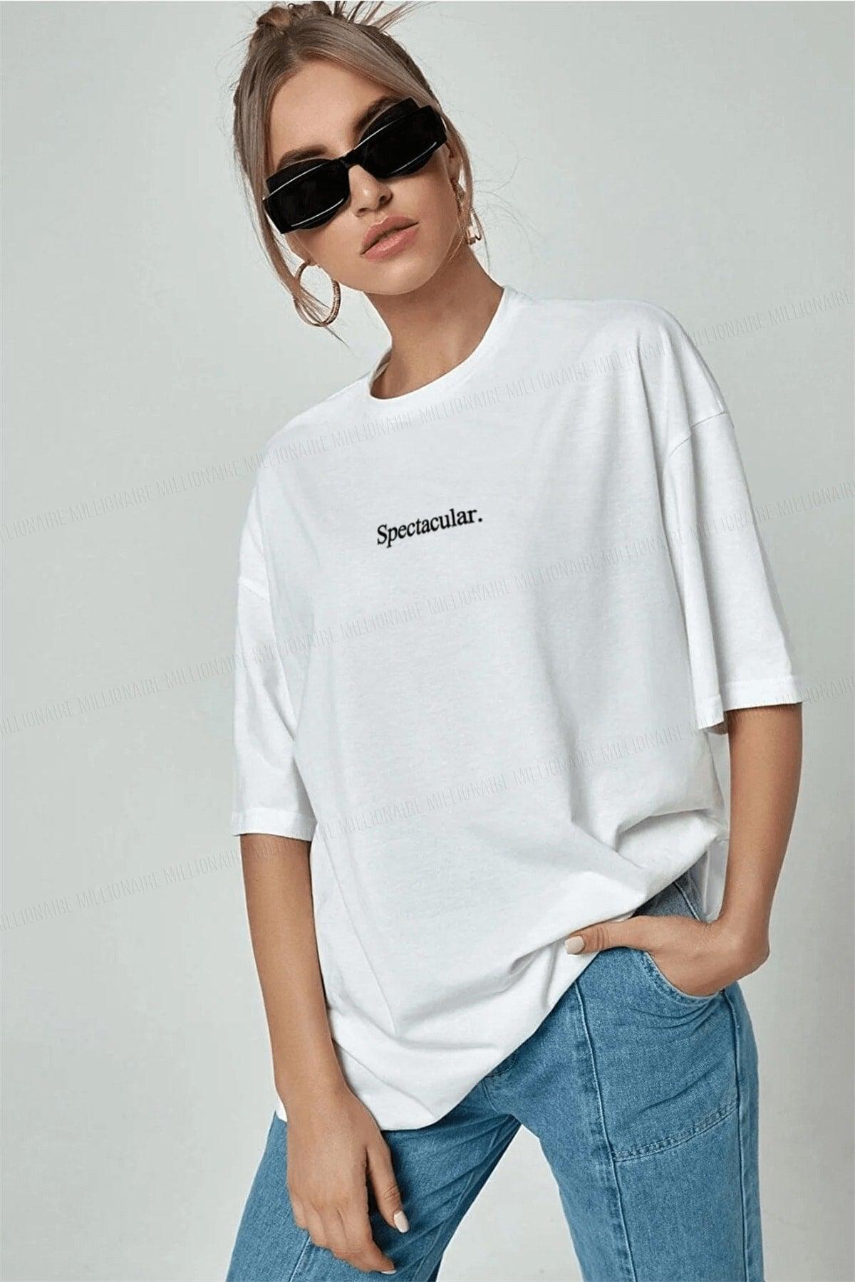 Spectacular White Oversize Salas Boyfriend Women's T-shirt - Swordslife