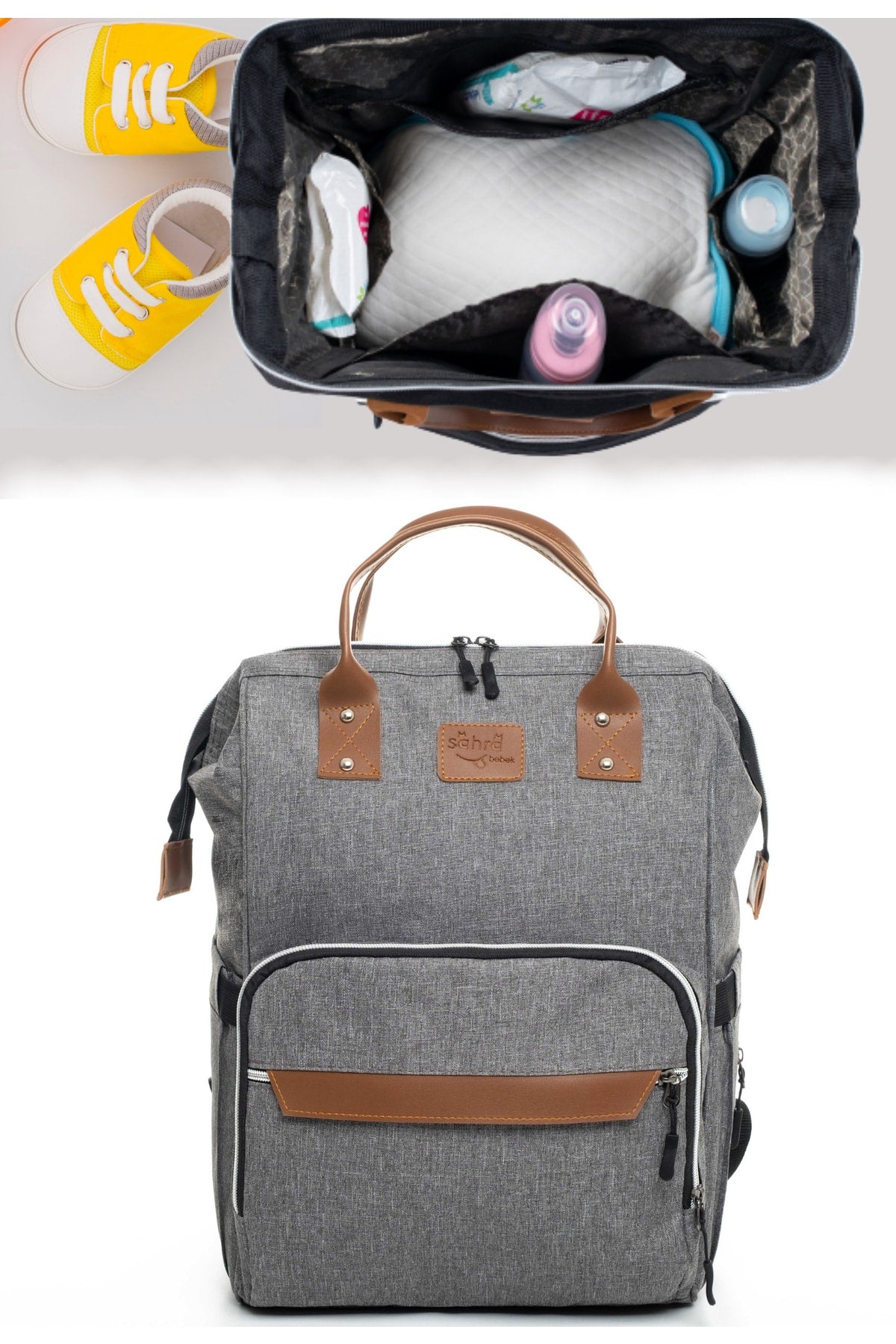 Lux Waterproof Stainproof Functional Baby Care Backpack Gray