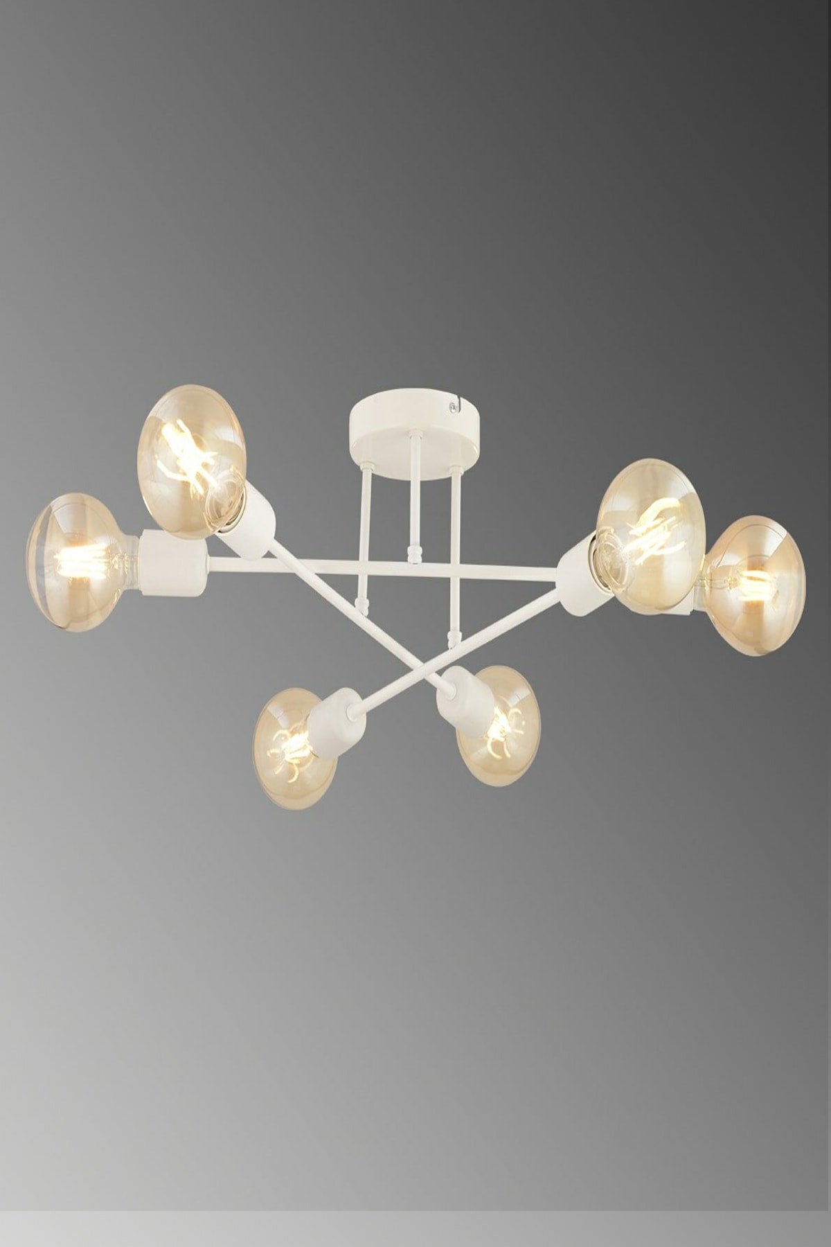 Spider Cross Modern Sports Ceiling Lamp White Living Room - Kitchen - Bedroom 6-Piece Chandelier (WITHOUT BULB)