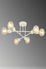 Spider Cross Modern Sports Ceiling Lamp White Living Room - Kitchen - Bedroom 6-Piece Chandelier (WITHOUT BULB)