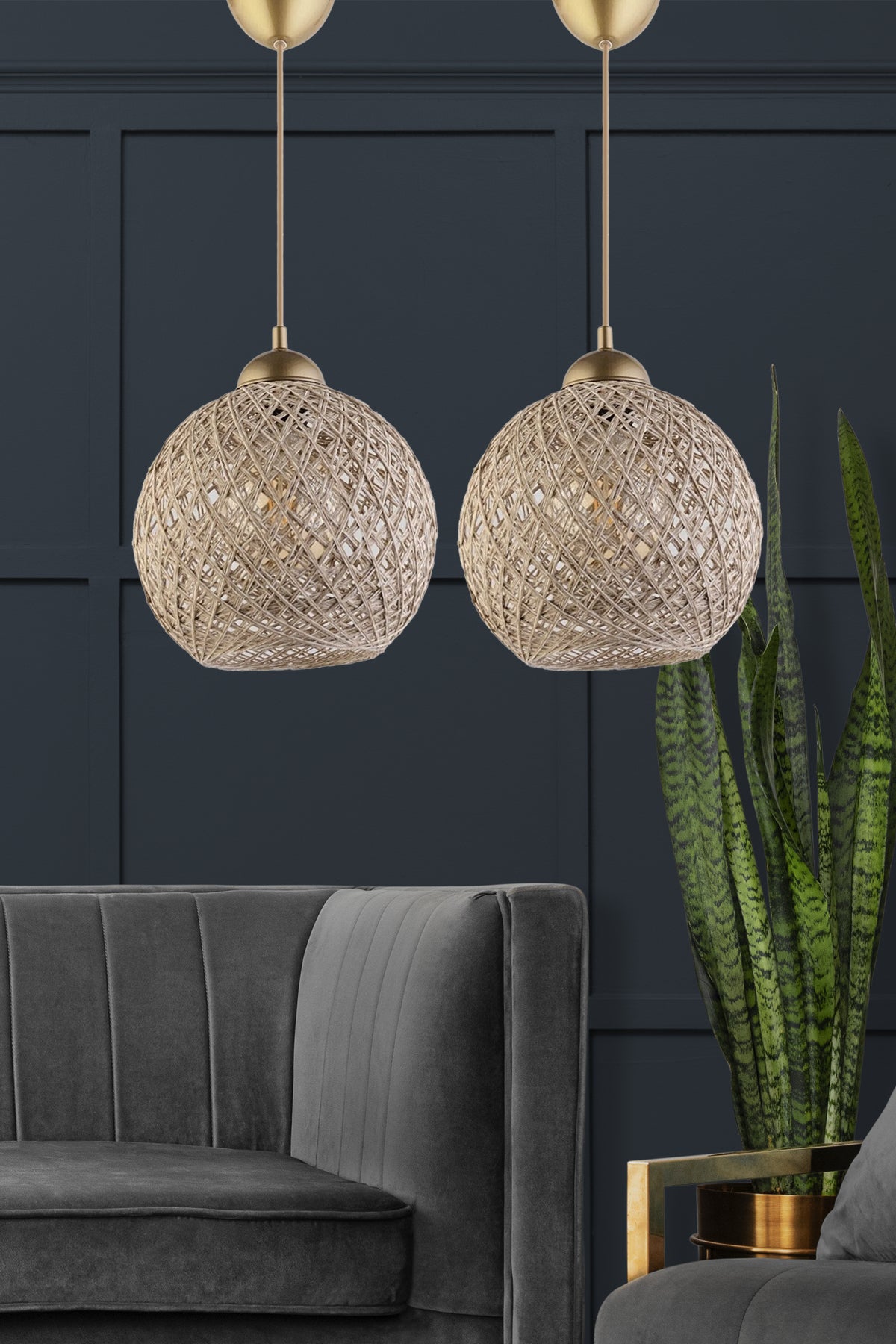 2Pcs Balle Pendant Lamp Ball Chandelier