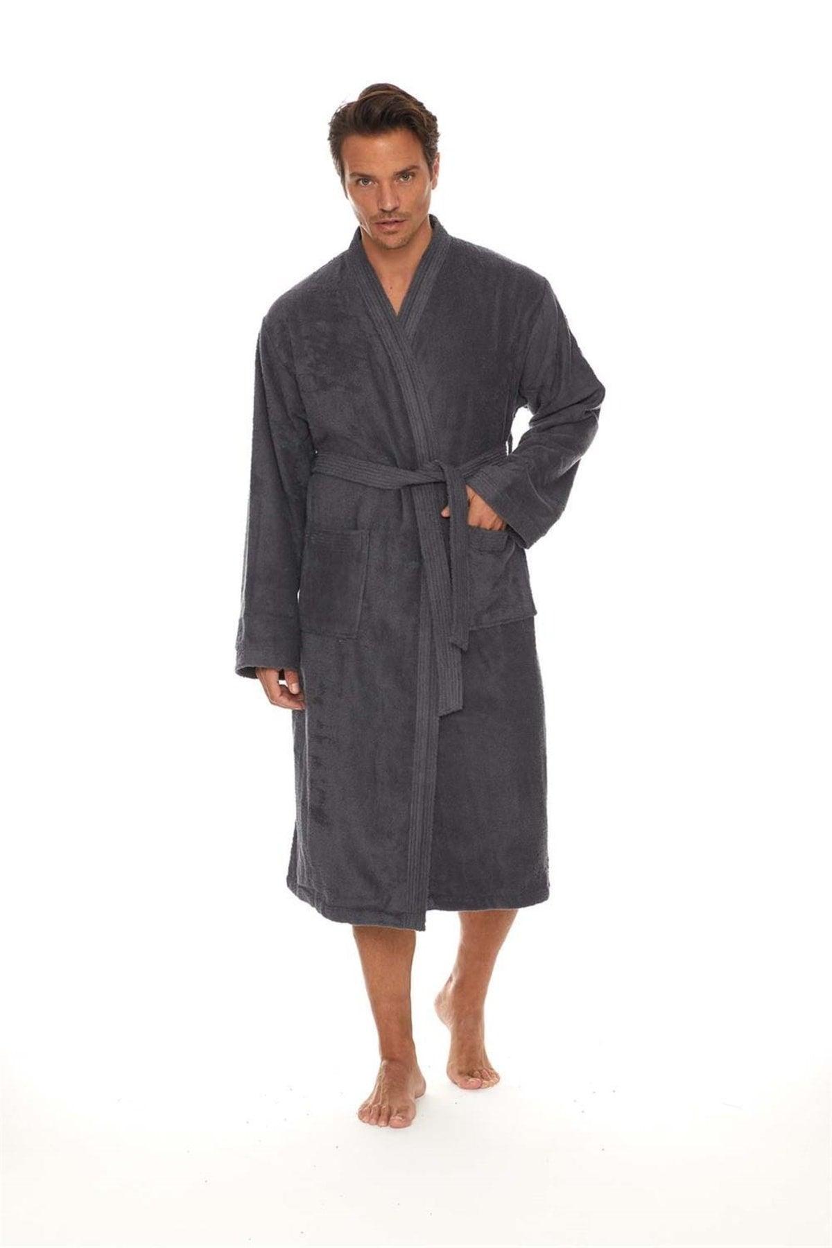 100% Organic Cotton Kimono Extra Soft Plus Size 3xl Men's Bathrobe - Swordslife