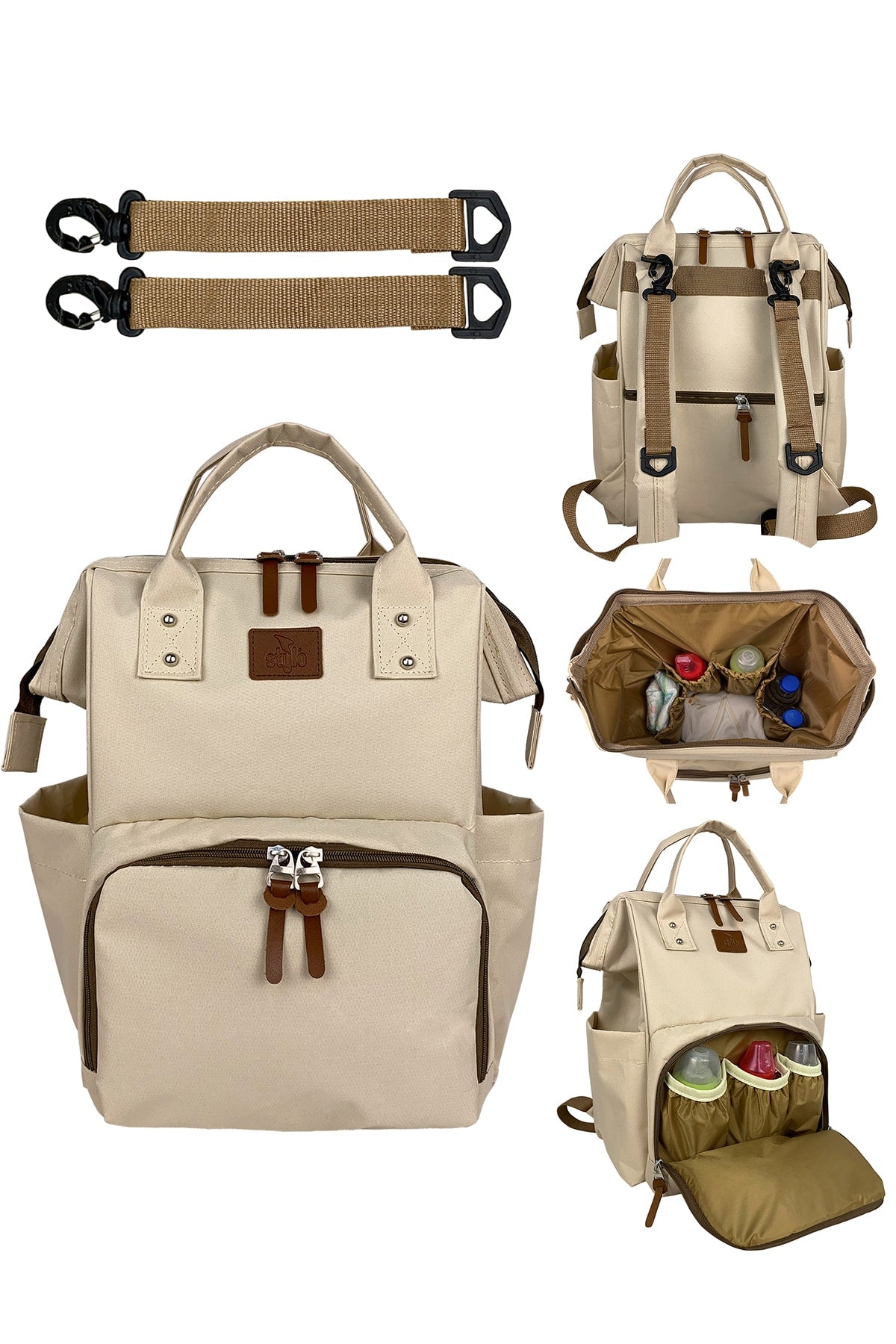 Paris Stylo Mother Baby Care Backpack-beige