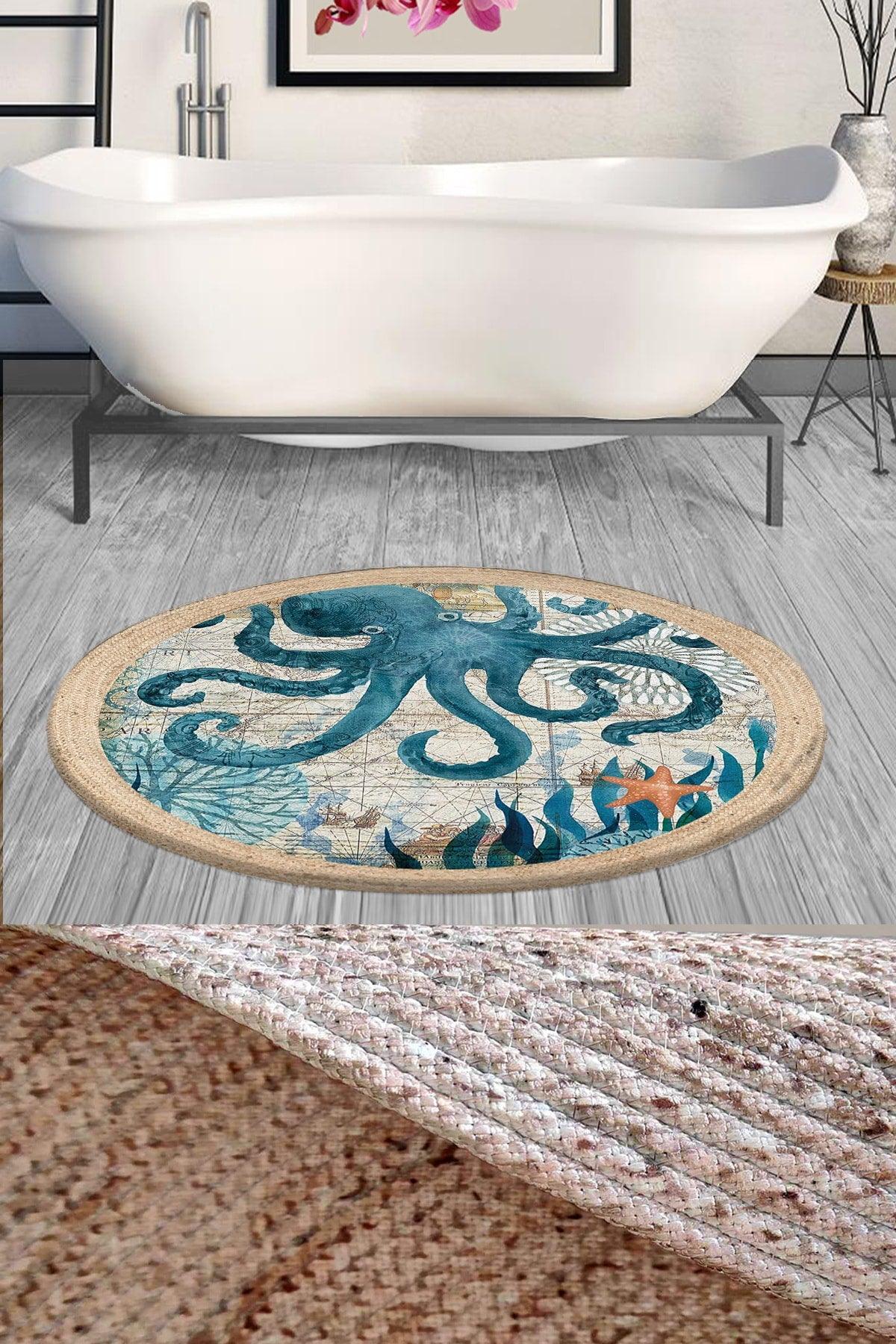 Jute Knit Round Bath Mat - Swordslife