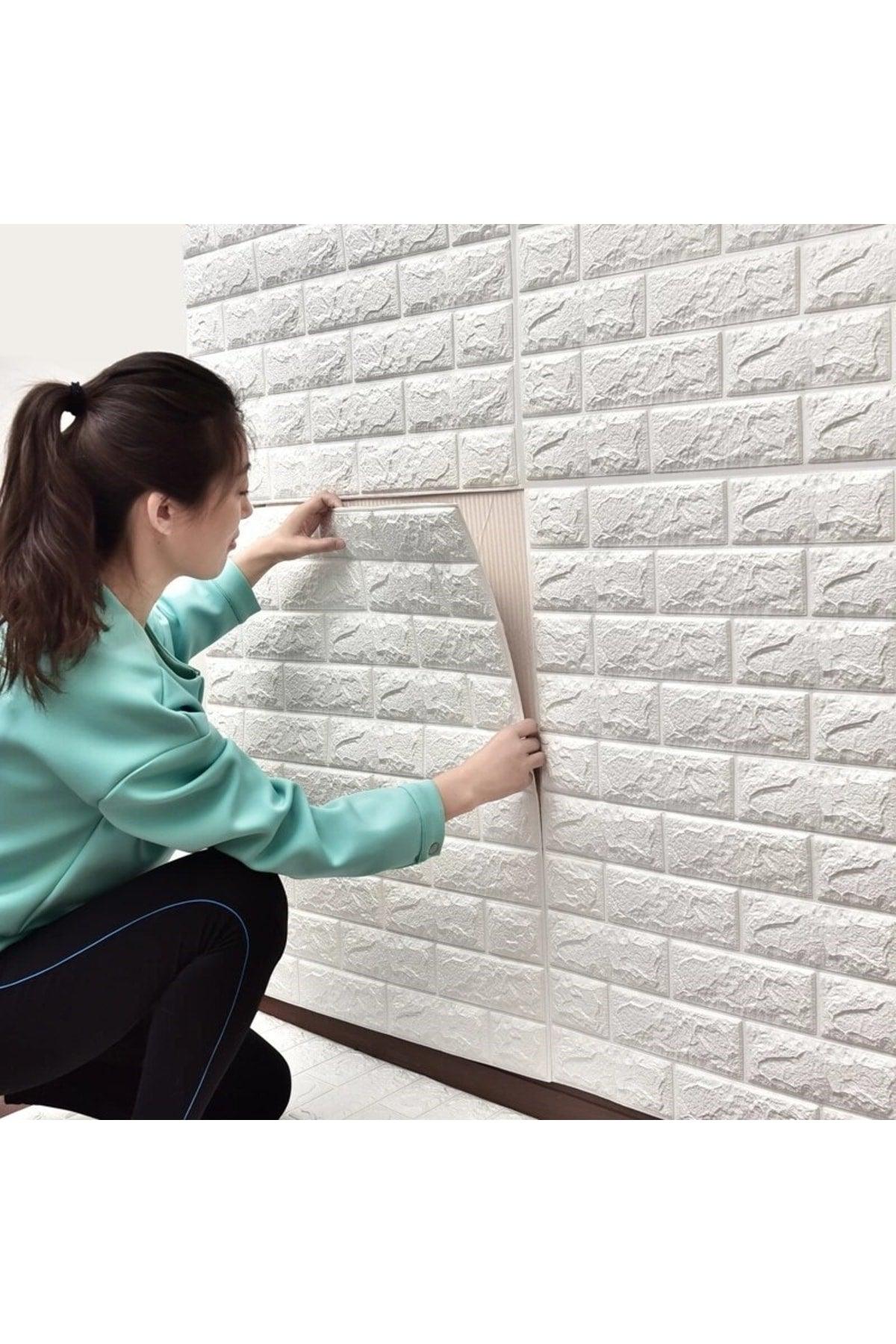 70x54 Cm Self Adhesive Flexible Foam Wallpaper Panel 3d Dimensional Brick Pattern - Swordslife