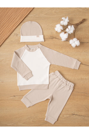 Comfort Series Unisex Baby Set Set of 3 Extra Soft 100% Cotton Special Roving Fabric