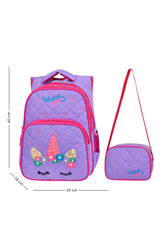 Licensed Unicorn Embroidered Primary School Girl Backpack And Lunch Box 6006