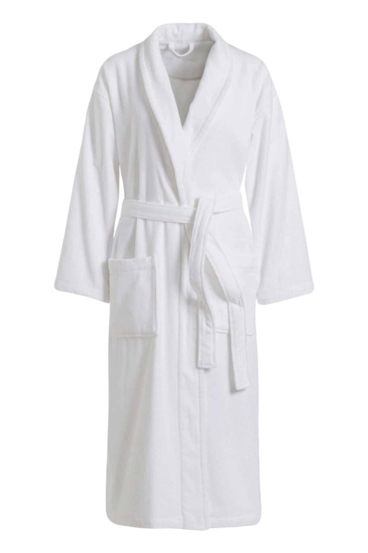 White Unisex Bathrobe 100% Cotton Hotel Bathrobe - Swordslife