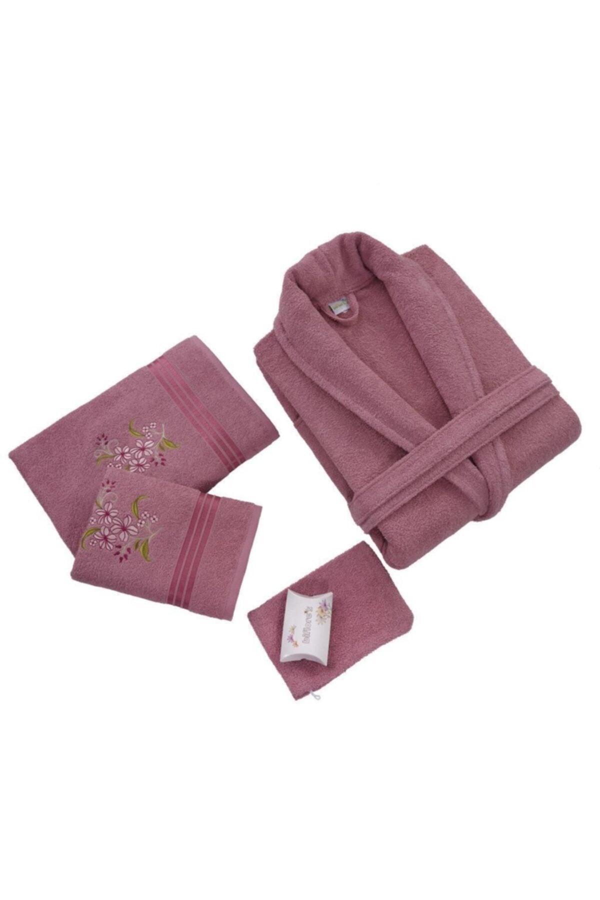 Women's Plum Bifloeres Single Bathrobe Set - Swordslife