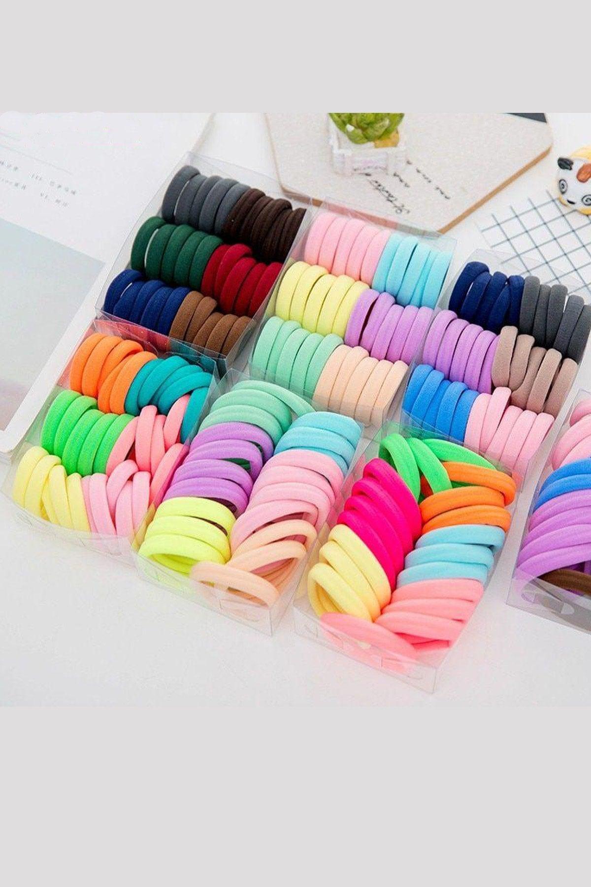 Set of 100 Women's Colorful Hair Buckles - Swordslife