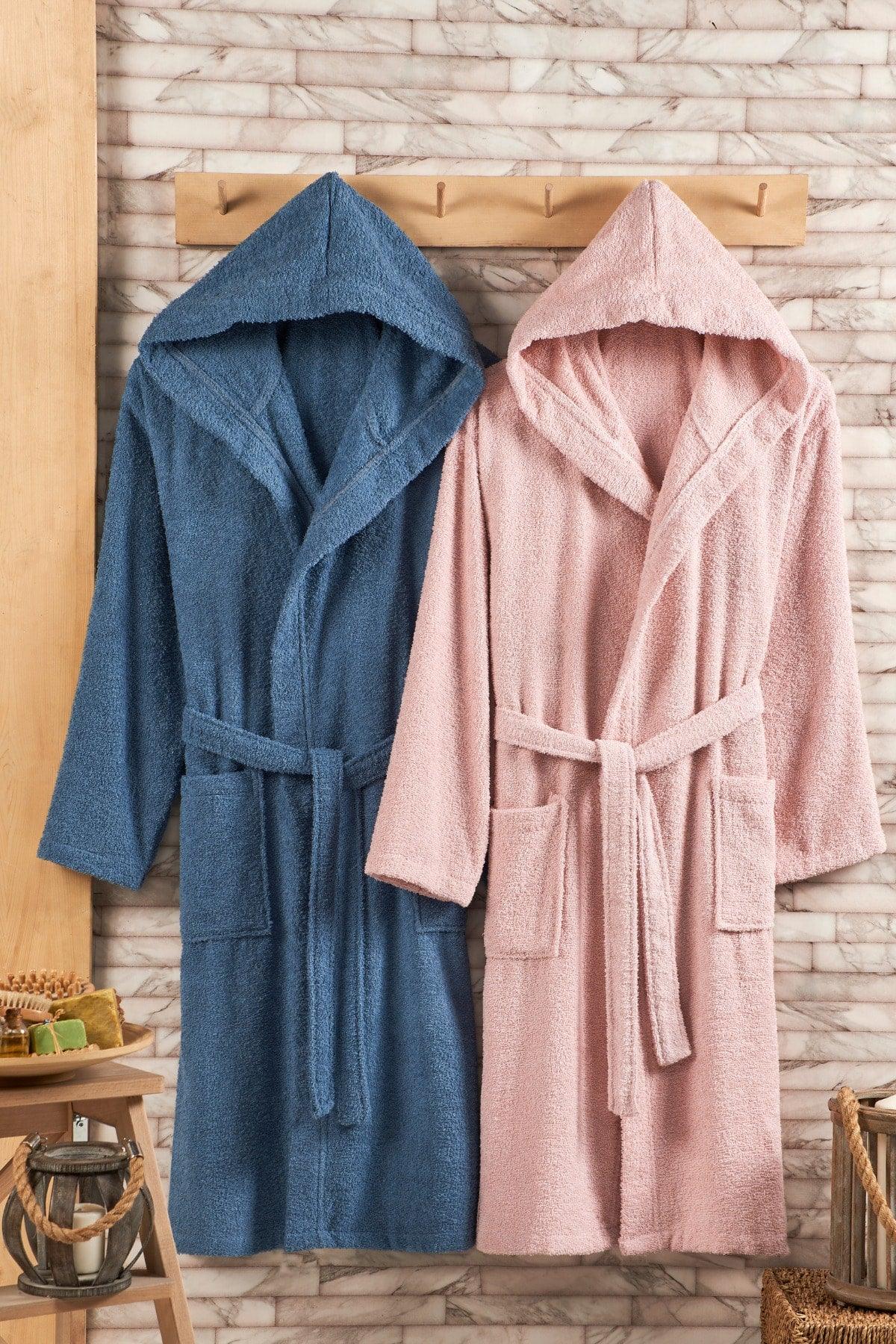 100% Cotton Hooded 2-Piece Bathrobe Set - Swordslife