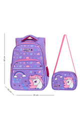 Licensed Lilac Little Horse Patterned Girl Primary School Backpack And Lunch Box